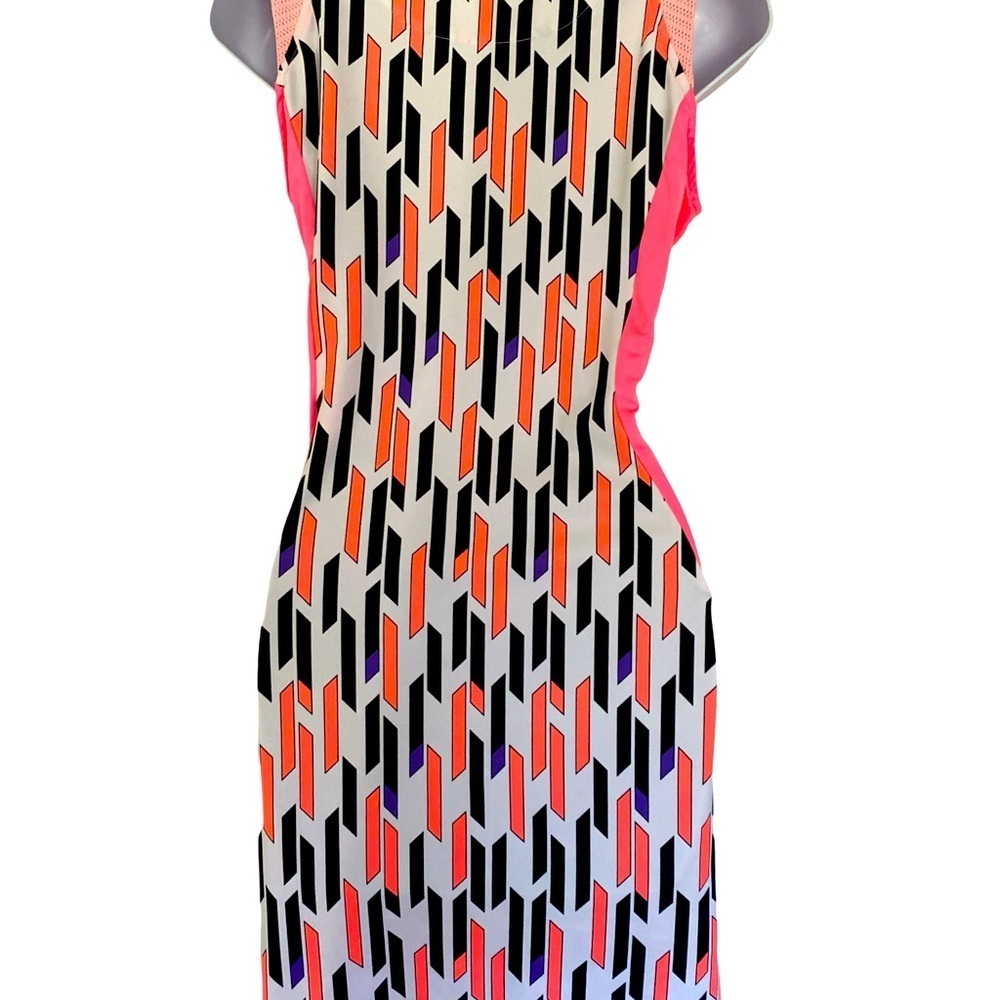 Tail Quarter Zip Dress - S orange , white , blue , nylon spandex - Picture 4 of 5